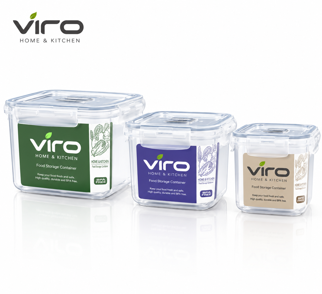 پک ظروف فریزری سه عددی viro